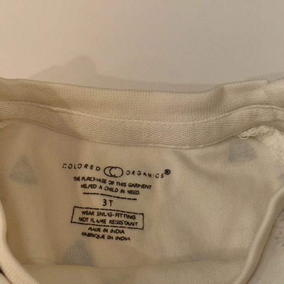 Colored Organics Snowy White and grey  Kids Pajama Set - Picture 2 of 5